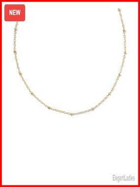 14K Yellow Gold-Filled Satellite Chain Necklace 16-18 Inch Lobster Clasp